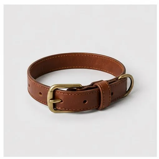 Rolled Leather Collar — Medium